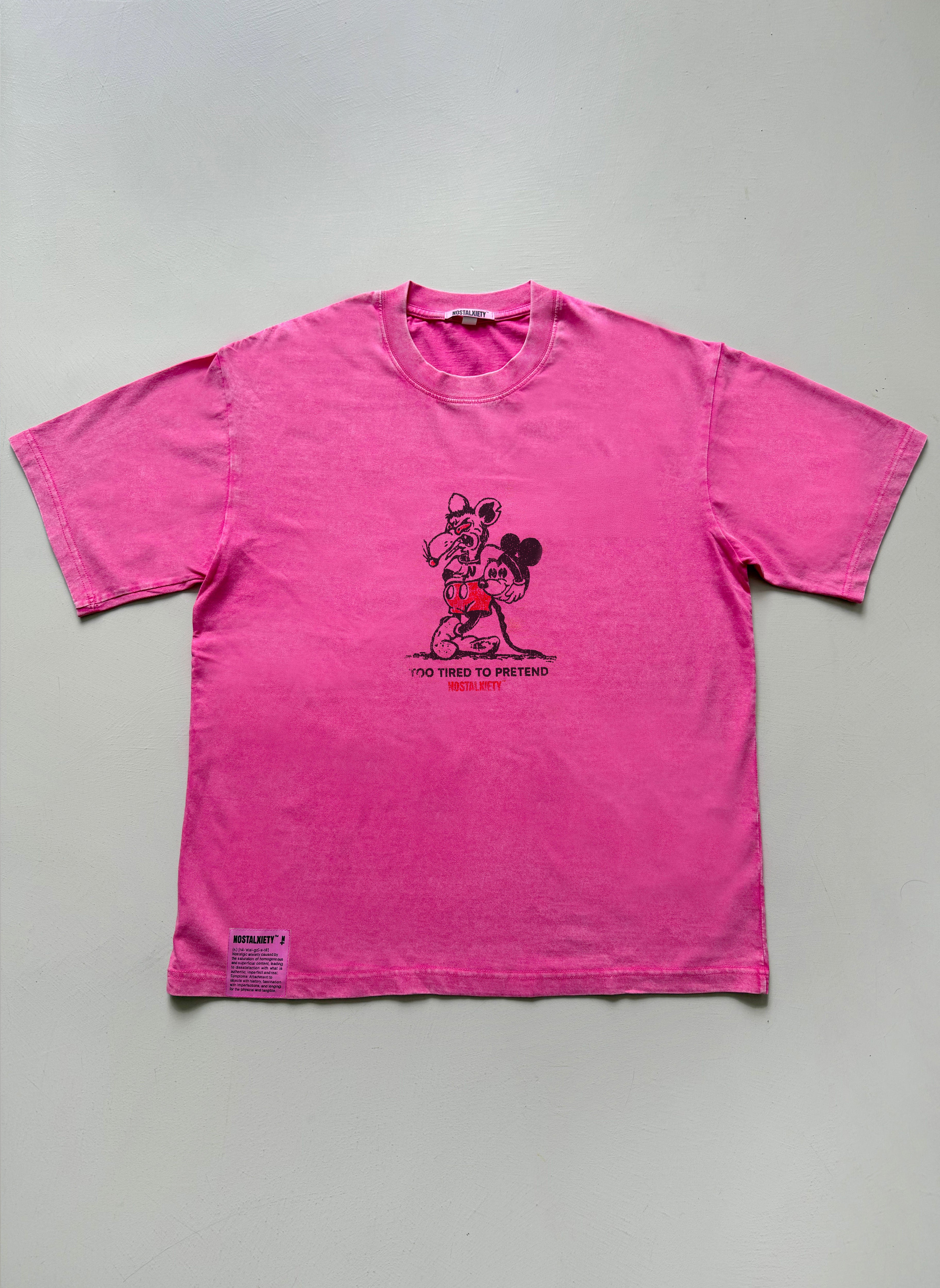 Camiseta - Too Tired To Pretend - Acid Pink