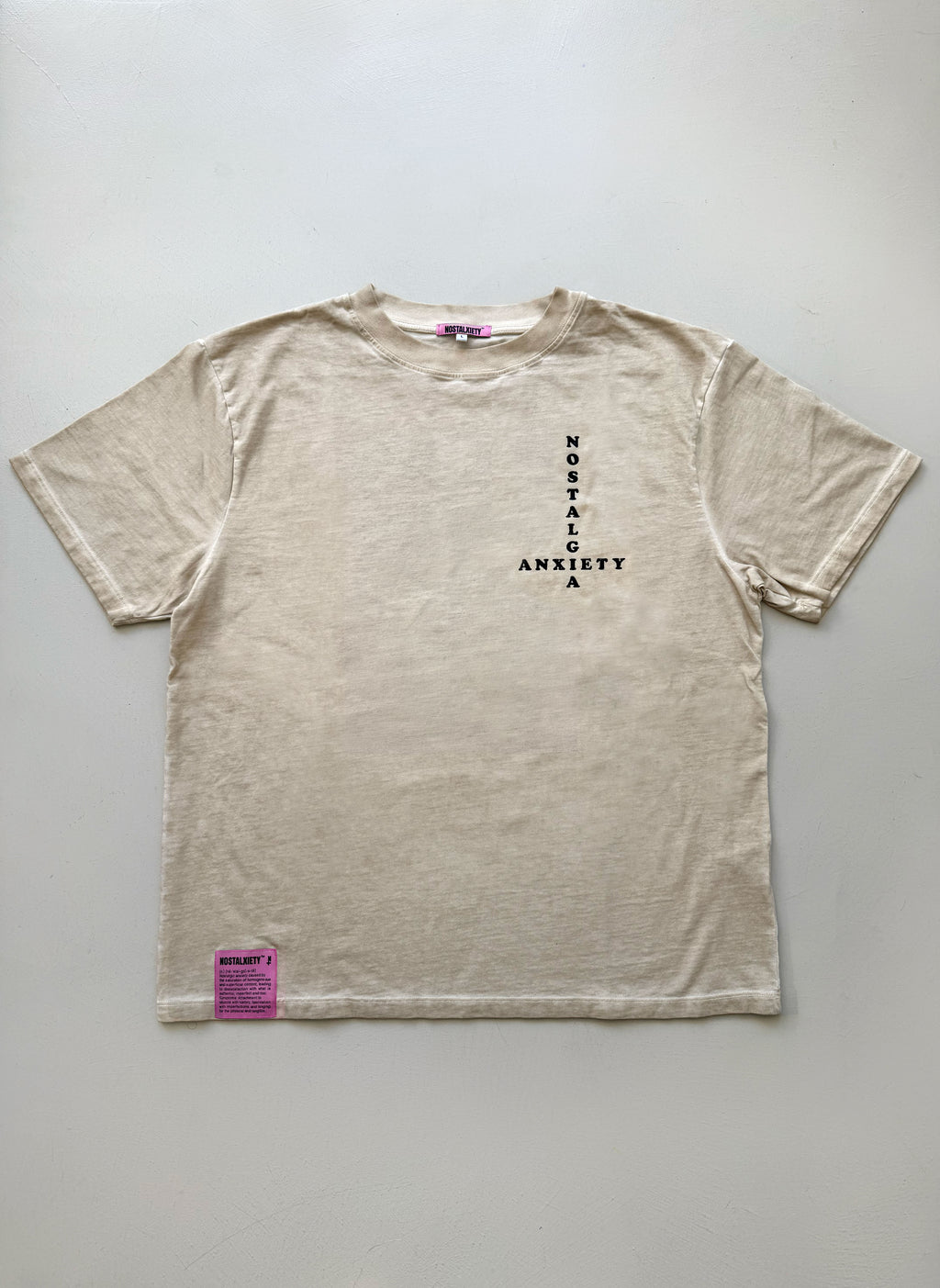 Camiseta - Nostalgia Saved Me - Beige Faded Wash