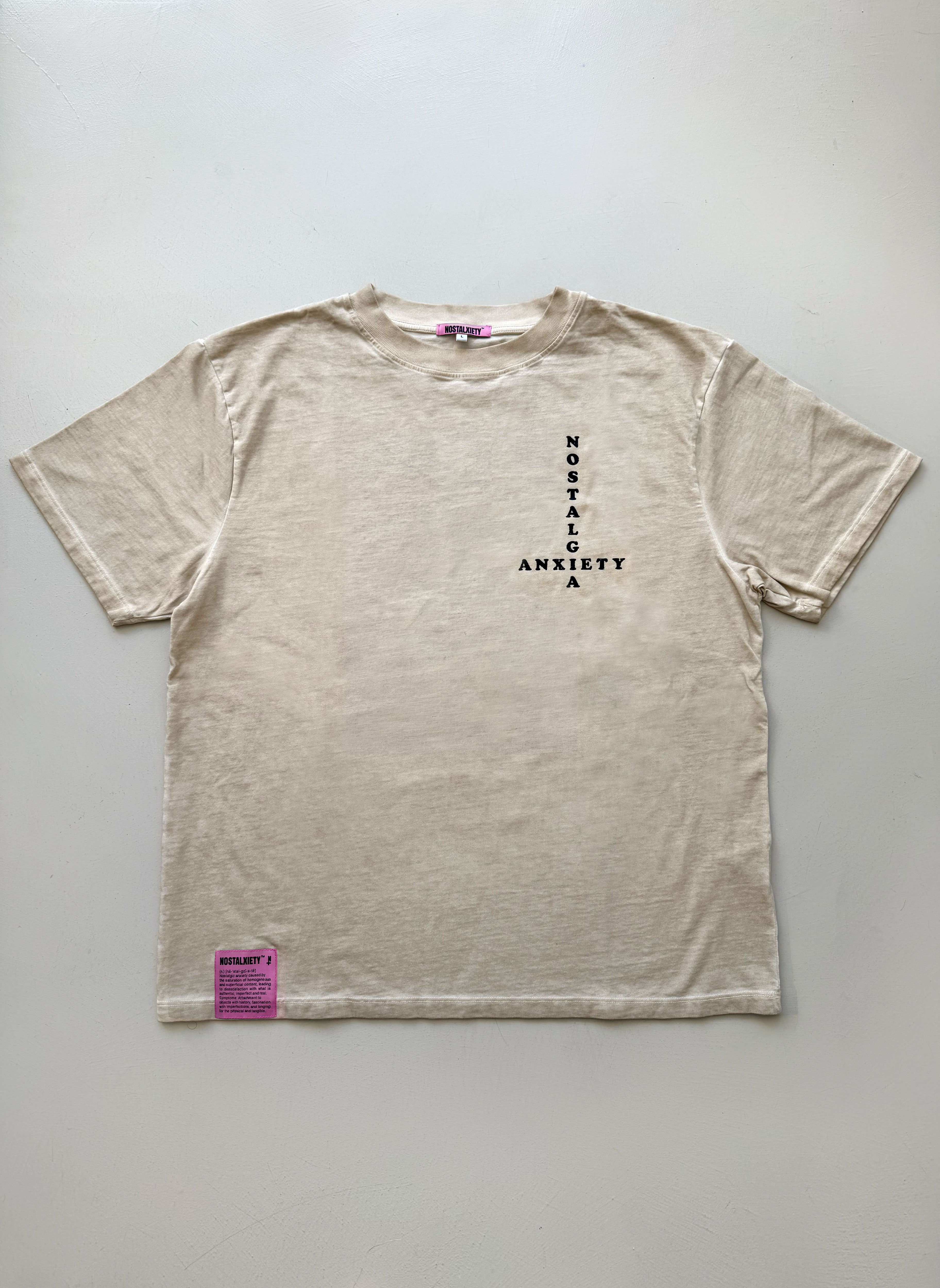 Camiseta - Nostalgia Saved Me - Beige Faded Wash