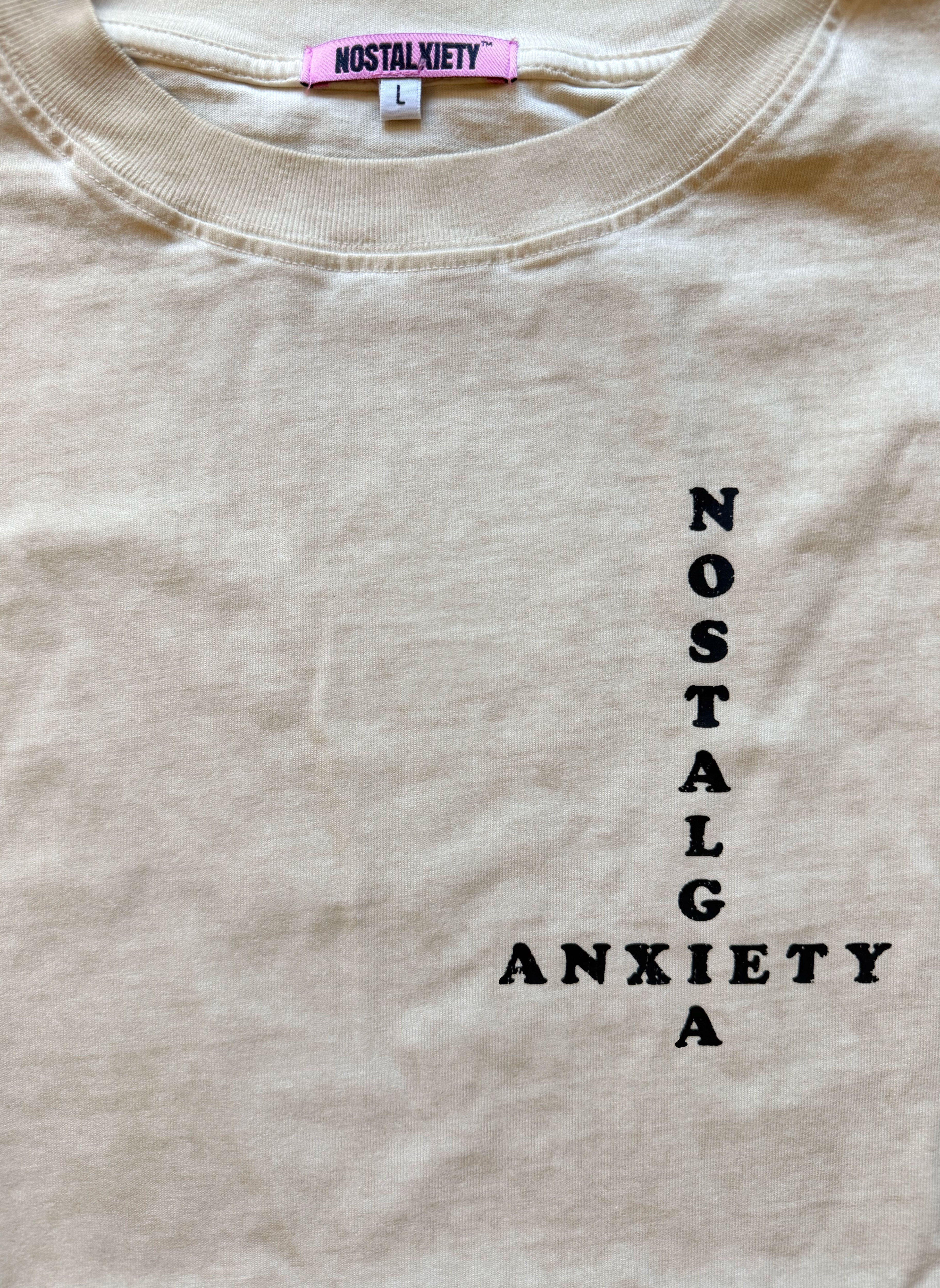Camiseta - Nostalgia Saved Me - Beige Faded Wash