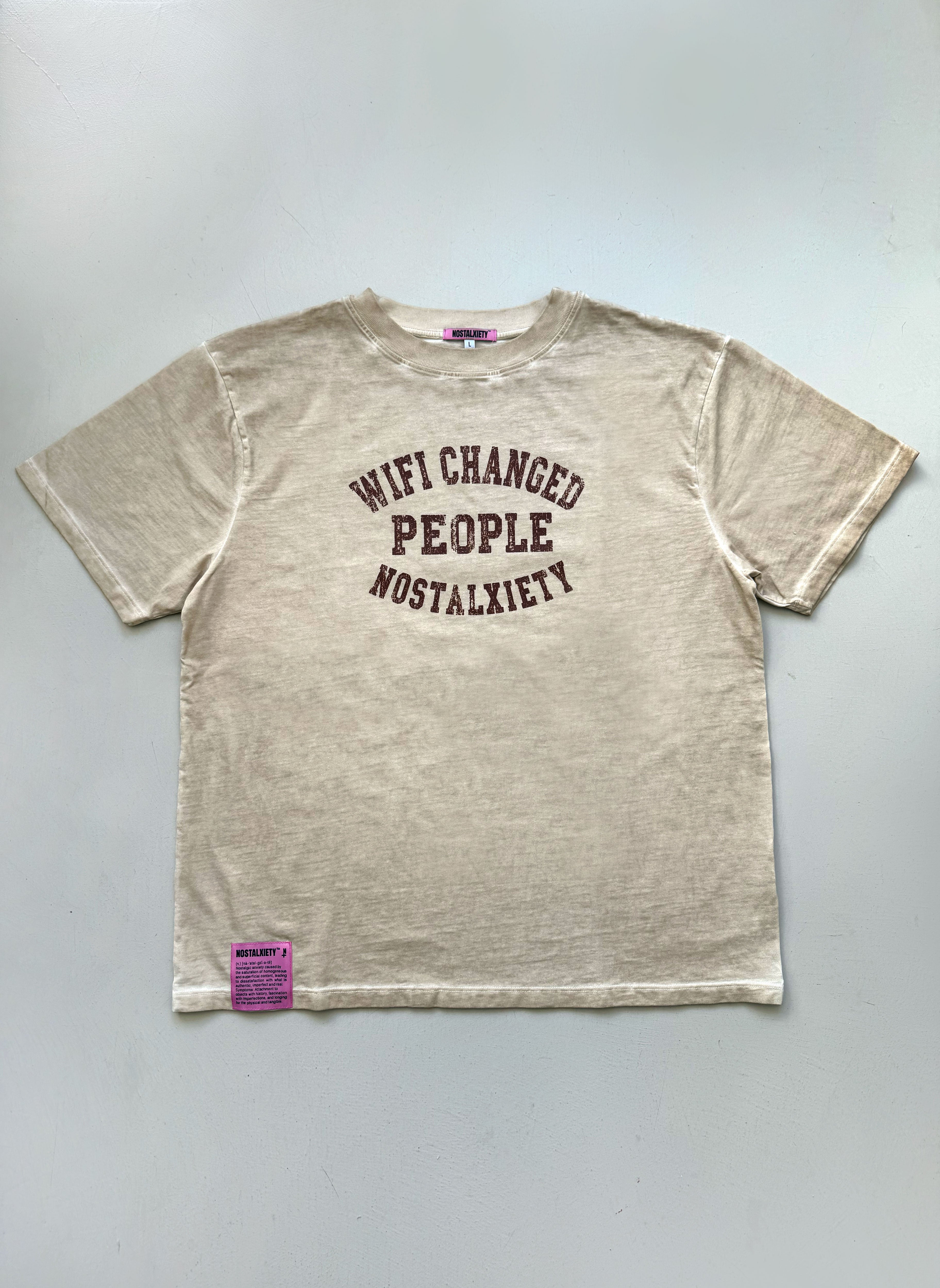 WIFI CHANGED PEOPLE T-Shirt - Sand faded