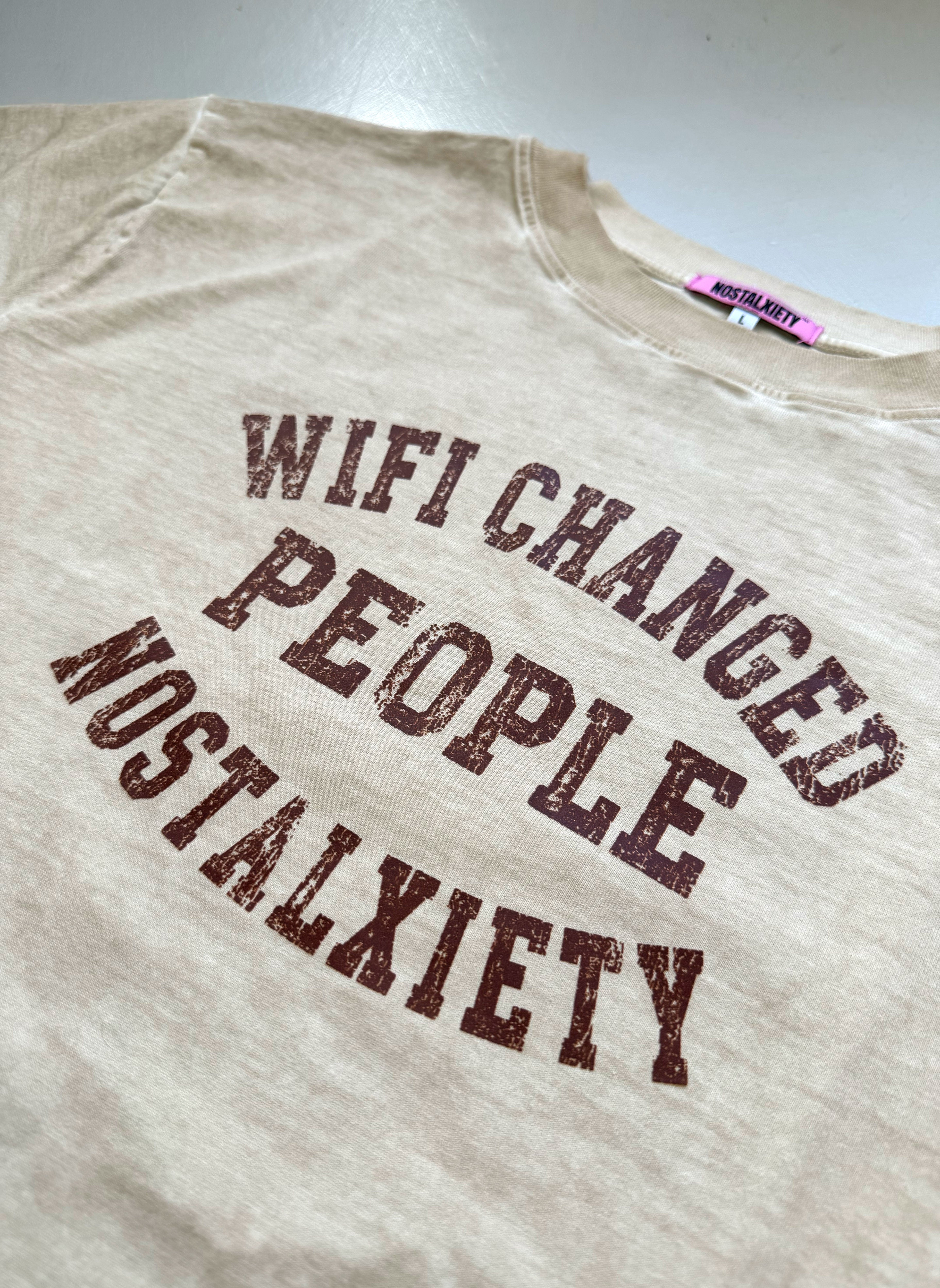 WIFI CHANGED PEOPLE T-Shirt - Sand faded