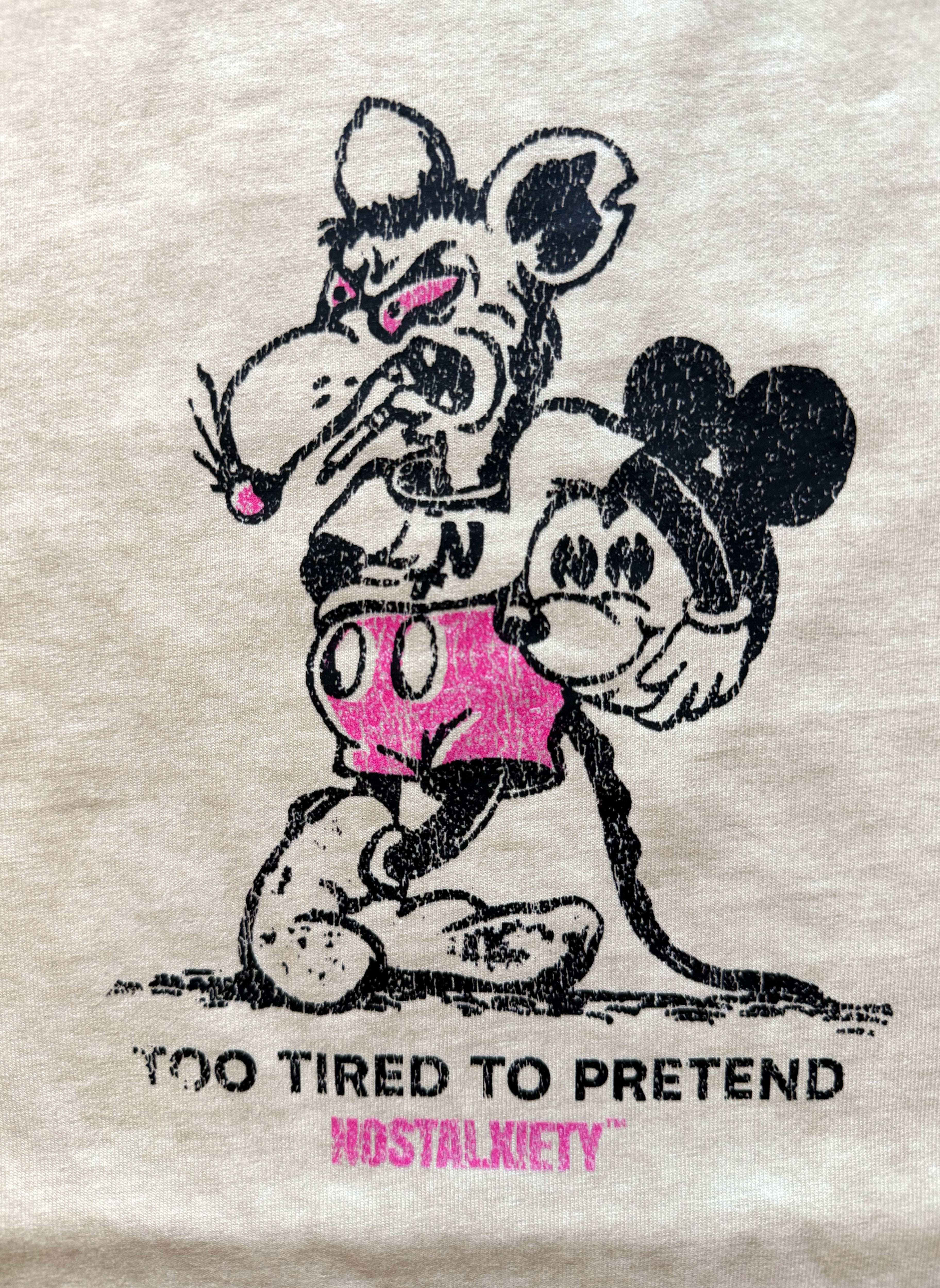Camiseta - Too Tired To Pretend - Beige Faded